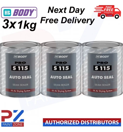 3x HB Body S115 Brushable Autoseal Seam Sealer 1kg Car Body Seam sealer